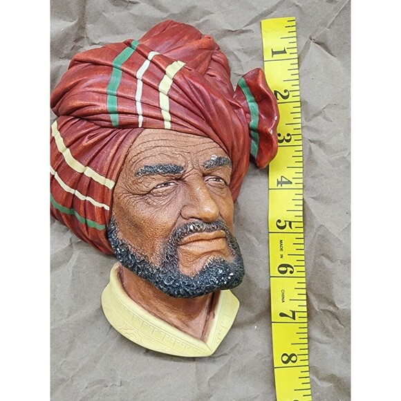 Vintage BOSSON'S Chalkware Head ABDHUL 8" 1960 England - Picture 8 of 8